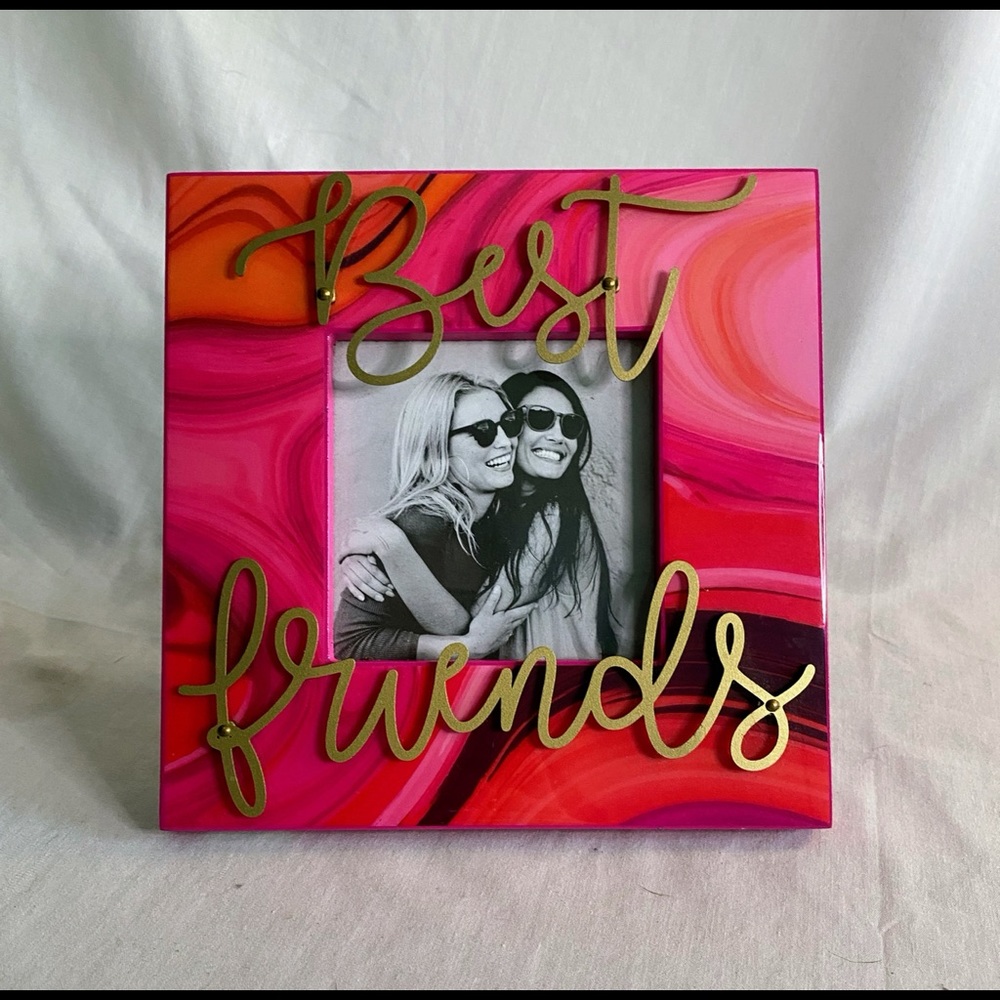 NWT Best Friends Pink Marble Picture Frame